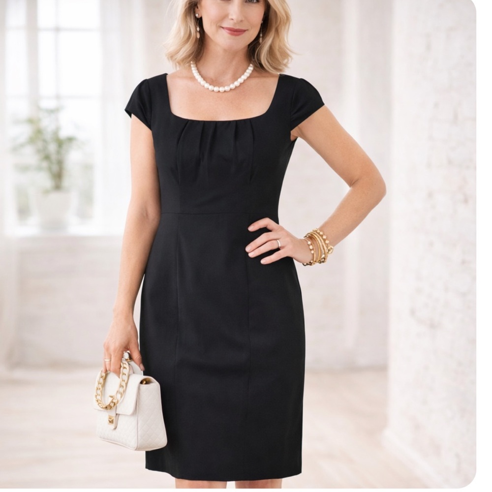 Banana Republic Women’s Cap Sleeve Lined Wool Blend Zip Up Sheath Dress Size 4